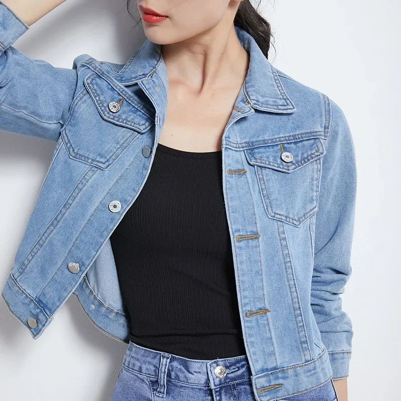 New 2024 Spring Denim Jacket Women's Top Niche Design Colorf