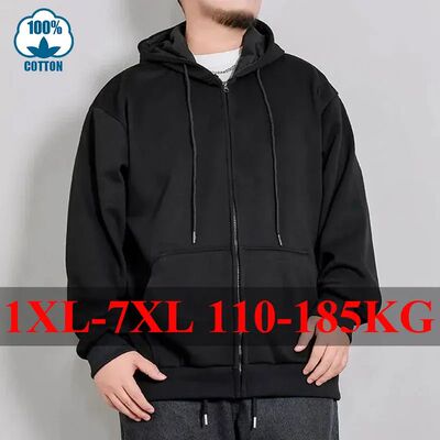 Men's Plus Size Coat 5XL 6XL 7XL Zip Up Hoodies Autumn Winte