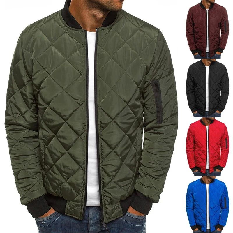 Winter New Jacket Men's Baseball Collar Mesh Pressed Lightwe