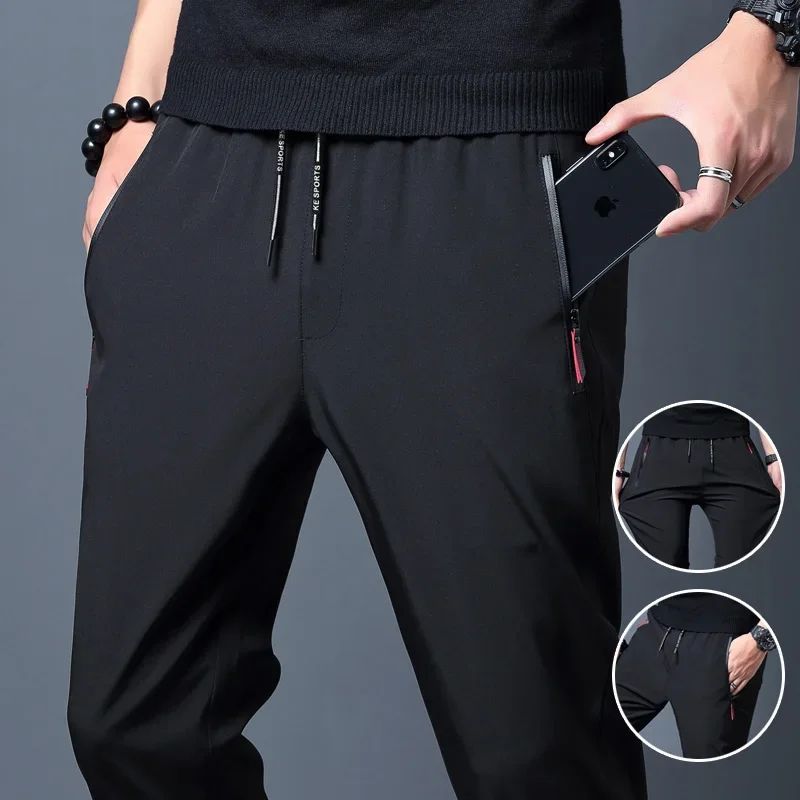 Men's Casual Pants Stretch Slim Fit Elastic Waist Jogger Kor