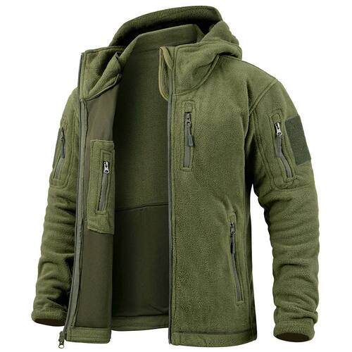 Men's Tactical Fleece Jacket Winter Warm Full Zip Military H