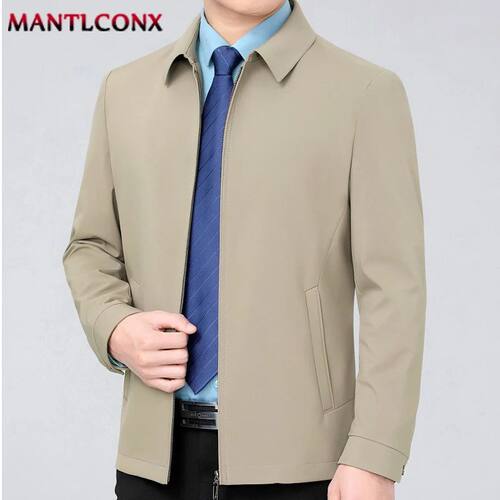 Solid Color Turn-down Collar Men's Jacket Loose Cardigan Spr