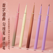 油画笔勾线涂色笔丙烯美术用水彩丙烯 专业短勾勾线笔 5色画笔