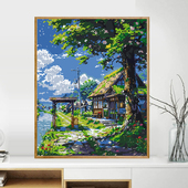 宫崎骏 夏天数字油画diy油画填充新款 丙烯解压填色油彩画数字画