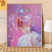 宝藏湾 梦旅人填充绘画油画填色数字画挂画 数字油画diy泡泡里