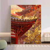 宝藏湾 数字油画diy枫染金檐肌理画填充油画高难度装 饰画数字画