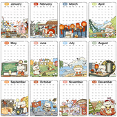 宝藏湾 饰画 填色儿童填充小尺寸装 diy数字油画 崽崽2026日历