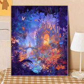 宝藏湾 饰画数字画 数字油画diy星辉手工填色填充油彩画治愈系装