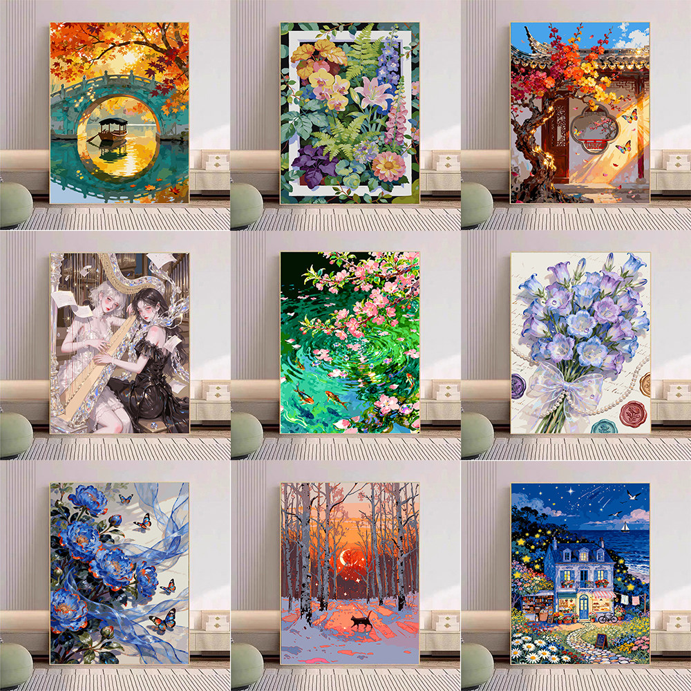 宝藏湾【3月肌理合集Ⅱ】数字油画diy肌理画高还原填充多色油画