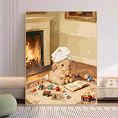 宝藏湾 数字油画diy玩具兔兔肌理画填充油画高难度装 饰画数字画