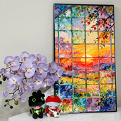 宝藏湾 调色盘肌理画填充油画高难度数字画 数字油画diy仲夏夜