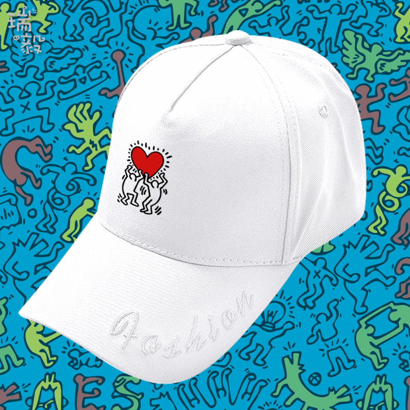 凯斯哈林美国涂鸦艺术家keith haring联名鸭舌帽男女儿童棒球帽子