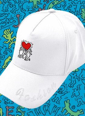 凯斯哈林美国涂鸦艺术家Keith Haring联名鸭舌帽男女儿童棒球帽子