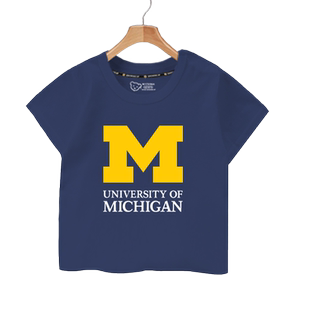 欧美名校学院风密歇根康奈尔大学短袖T恤衫男女儿童装学生款半袖