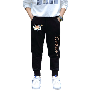 卡皮巴拉可爱水豚君卡比巴小脚裤卫裤子男女儿童装学生款休闲长裤