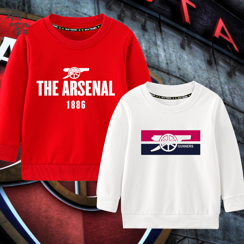 阿森纳队服枪手奥巴梅扬足球迷服圆领卫衣男女儿童装学生款长袖衫