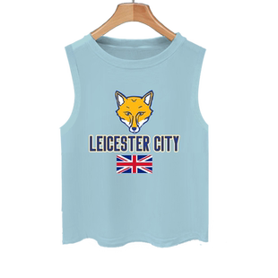 莱斯特城队服蓝狐瓦尔迪狐狸足球迷服背心男女儿童学生无袖T恤衫