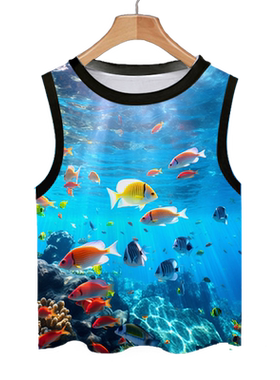 海底世界海洋水族馆冰丝速干背心