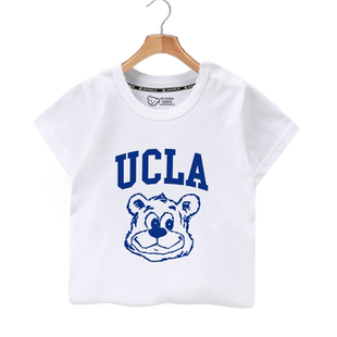 加利福尼亚大学UCLA美国名校纪念儿童装短袖T恤衫男女学生款半袖
