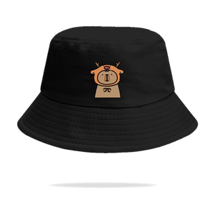 卡皮巴拉可爱水豚君卡比巴卡通渔夫帽子男女儿童装学生遮阳帽盆帽