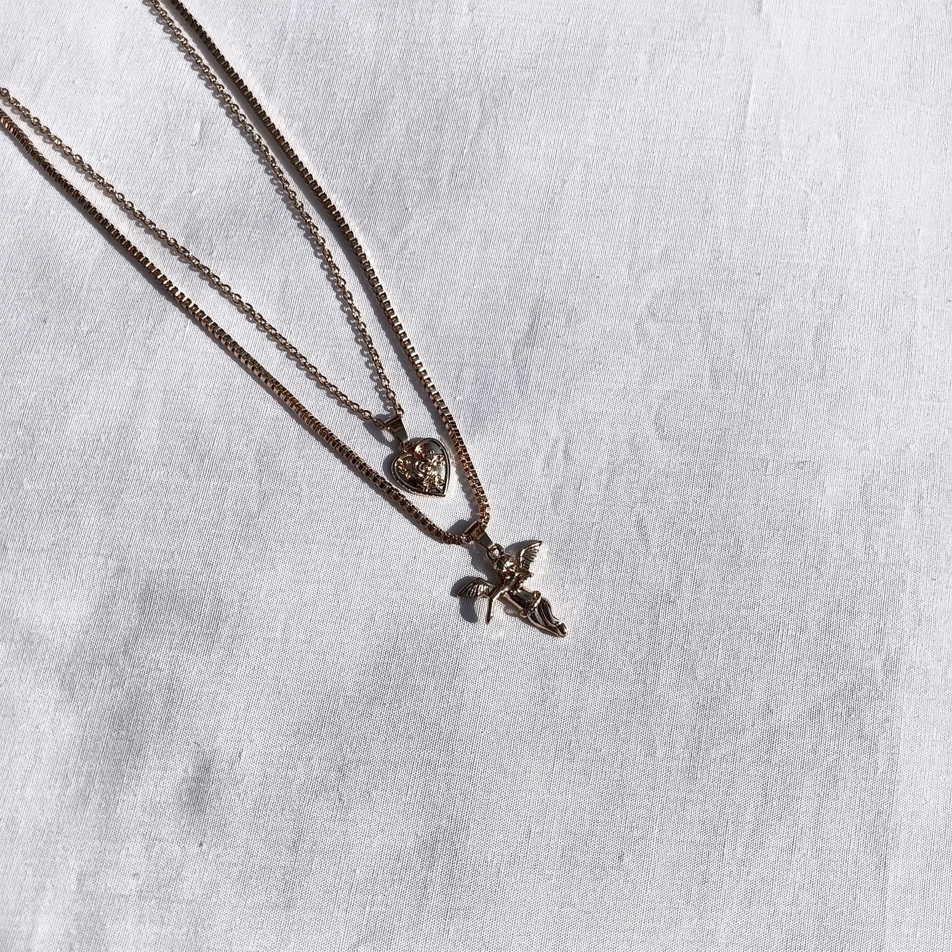 青岛外贸流行饰品欧美原单正品个性小众设计感爱心天使精品项链