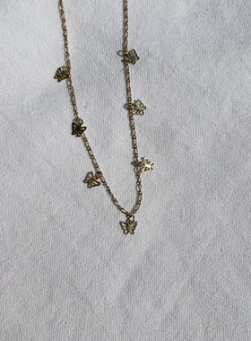 青岛外贸流行饰品欧美原单个性小众设计热卖镀真金蝴蝶精品项链