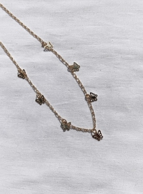 青岛外贸流行饰品欧美原单个性小众设计热卖镀真金蝴蝶精品项链