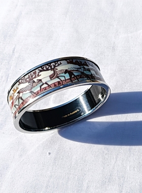 青岛外贸流行饰品欧美原单正品个性小众珐琅滴釉轻奢d牌精品手镯