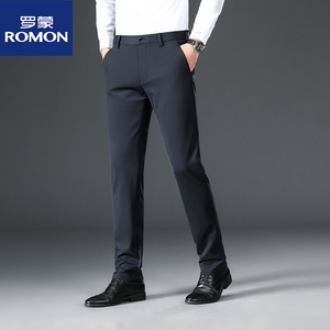 罗蒙裤子男春季高弹抗皱休闲裤男装百搭免烫长裤高端秋冬加绒西裤