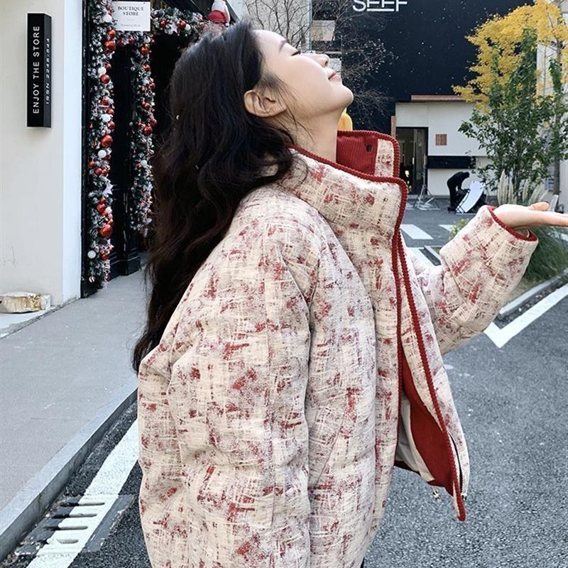 过年红色小香风羽绒棉服女冬季高级感减龄漂亮洋气短款外套爆款潮