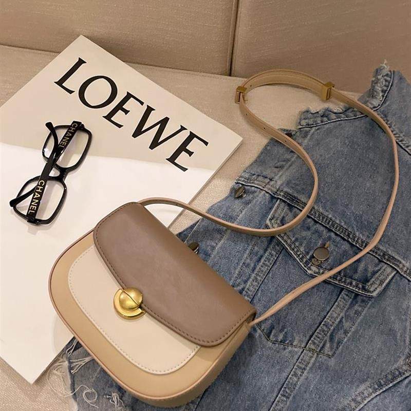 高级感拼色马鞍包小包包2025新款时尚百搭女包腋下单肩包斜挎包潮