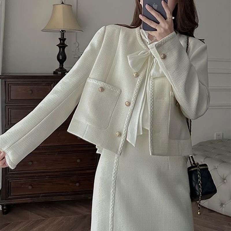 张涩涩 YIER 2024秋季新款 高级感韩系通勤绝美小香风两件套