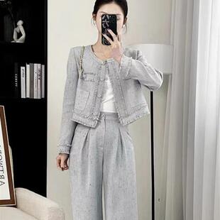 时尚 外套洋气小个子女装 气质两件套7363 香风2025休闲春秋新款 套装