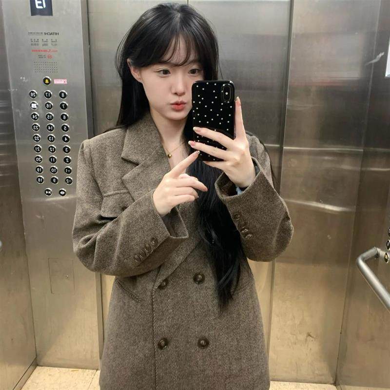 秋冬新款韩系西装加棉宽松毛呢外套女高级小个子赫本加厚呢子大衣,女装/女士精品,时尚套装,淘宝优惠券,粉丝福利购,淘宝优惠卷