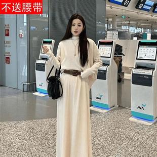 2025新款 上衣ootd慵懒针织衫 高级套装 套装 长裙两件套 黑色时尚 长款