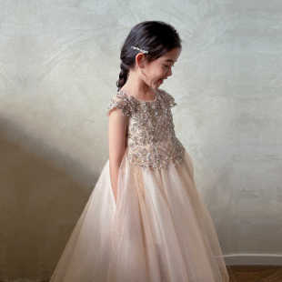 女童礼服公主裙儿童蓬蓬纱花童婚纱钢琴演出走秀主持晚宴生日裙子