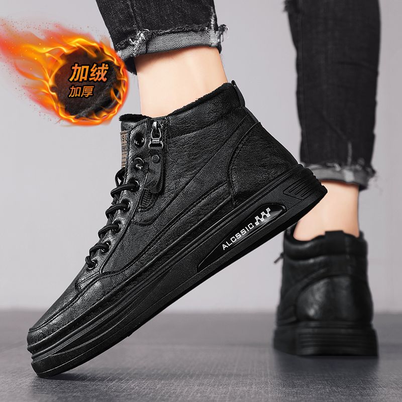 【九龙-WZ72A注塑】冬季加绒保暖高帮小白鞋休闲板鞋男鞋3