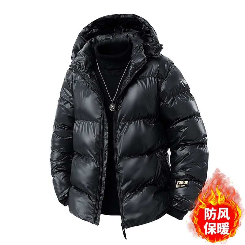 情侣加厚黑金棉衣高端超厚羽绒棉棉服男外套连帽黑金棉衣情侣黑金
