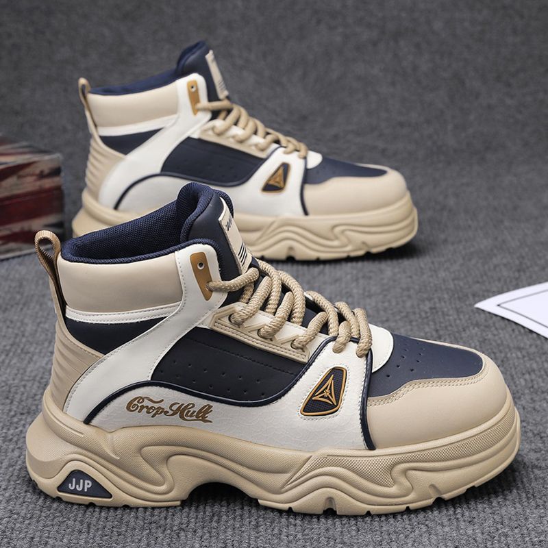 欧洲站潮男百搭厚底增高白色老爹鞋时尚发型师男鞋个性休闲运动鞋