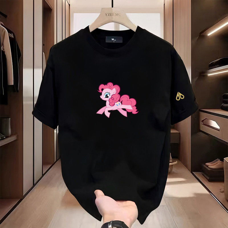 剪刀四季美式卡通风小马印花短袖T恤男女款宽松百搭圆领套头上衣,女装/女士精品,T恤,淘宝优惠券,粉丝福利购,淘宝优惠卷