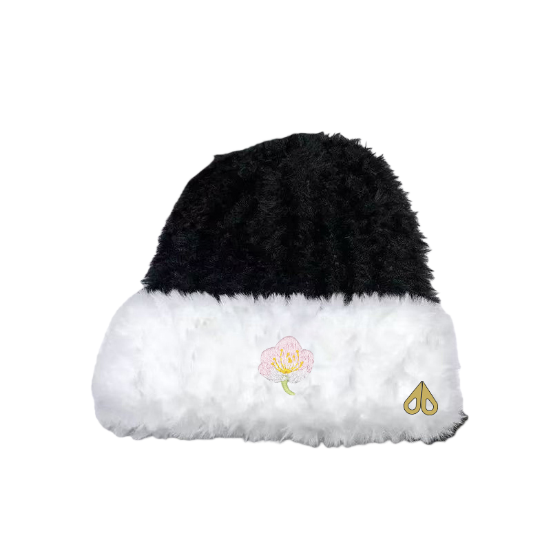 MOOSE剪刀四季黑白拼色毛绒棒球帽男女款保暖防寒护耳百搭毛绒帽