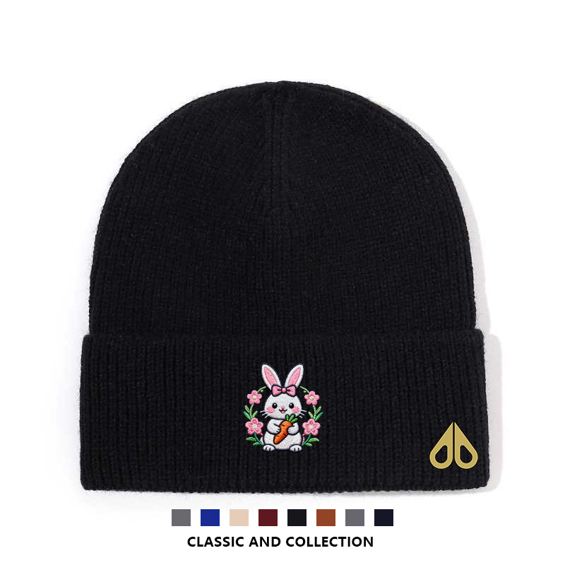 MOOSE剪刀四季韩版新款针织帽男女款百搭保暖冷帽兔年限定套头帽