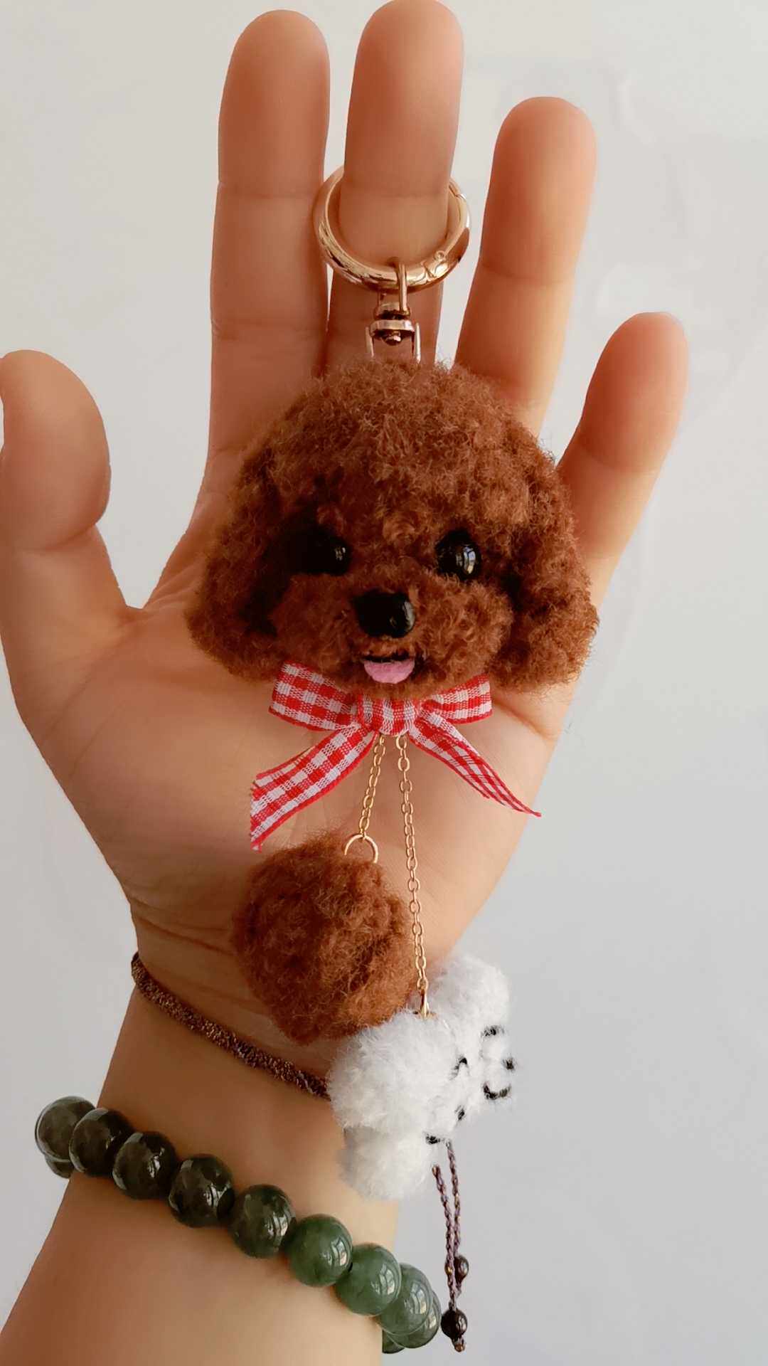 泰迪比熊狗狗钥匙包挂件纯手工定制毛绒公仔可爱仿真毛绒狗礼物