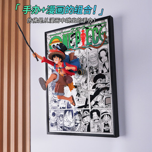 奔跑路飞 手办冲出漫画 | 海贼王路飞手办挂画摆件周边生日礼物