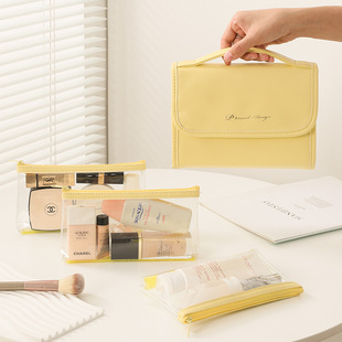 新款简约多功能大容量化妆包pu便携手提防水旅行洗漱护肤品收纳