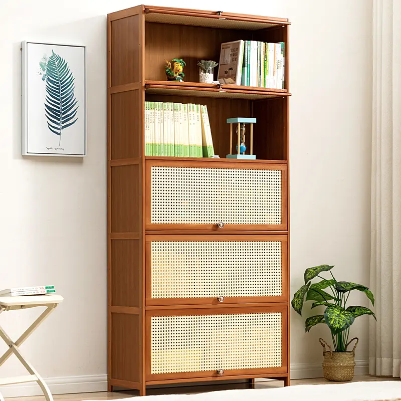 Display cabinet dustproof bookshelf multi-layer storage rack