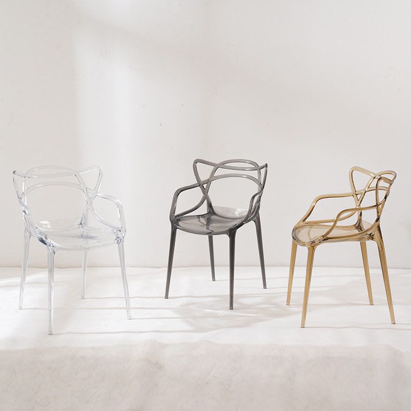 Transparent dining chair backrest chair European style stool