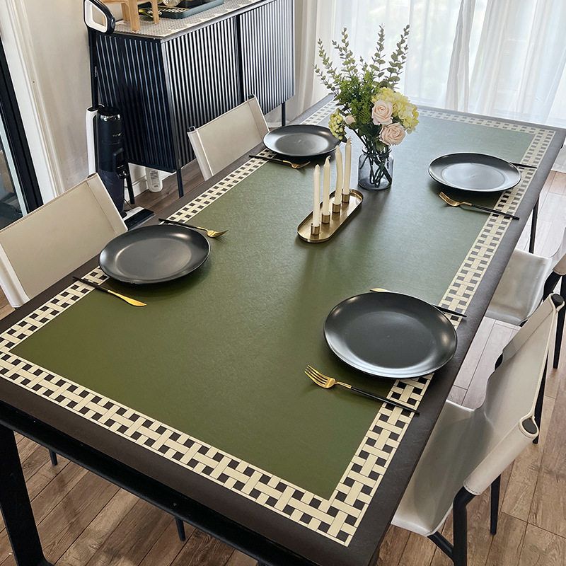 Leather tablecloth waterproof tablecloth dining table mat