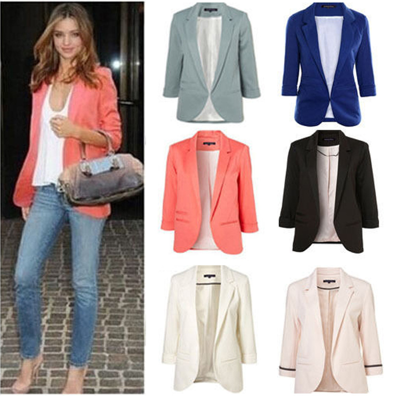 women fashion candy color slim Blouse suit business Blazers 女装/女士精品 西装 原图主图