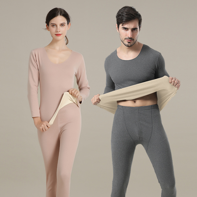 women men winter thermal super warm long johns underwear set 女士内衣/男士内衣/家居服 保暖套装 原图主图